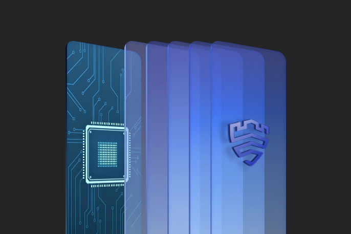 Una imagen de las diferentes capas del celular que reflejan Seguridad Knox