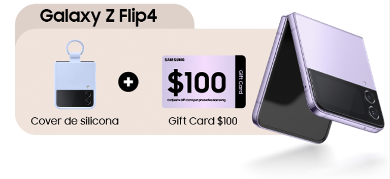 Galaxy Z Flip4 + Cover de silicona + Gift Card de $100