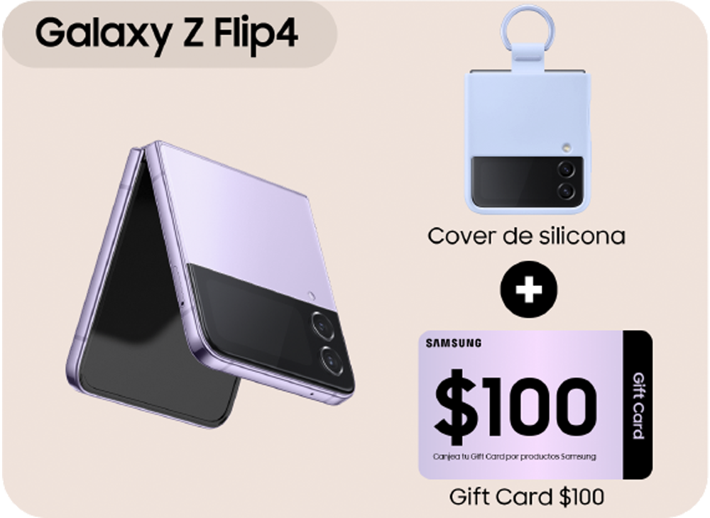 Galaxy Z Flip4 + Cover de silicona + Gift Card de $100