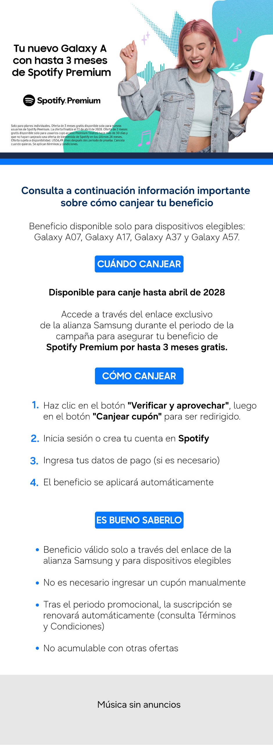 Pasos para activar Spotify Premium